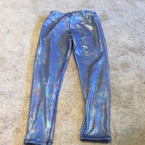 Adorable metallic/iridescent athletic leggings